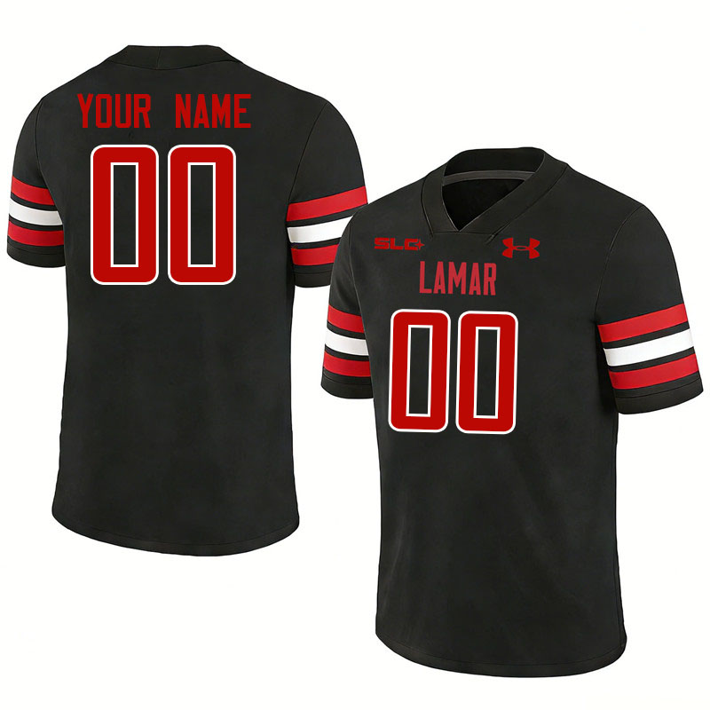 Custom Lamar Cardinals Name And Number Football Jerseys-Black
